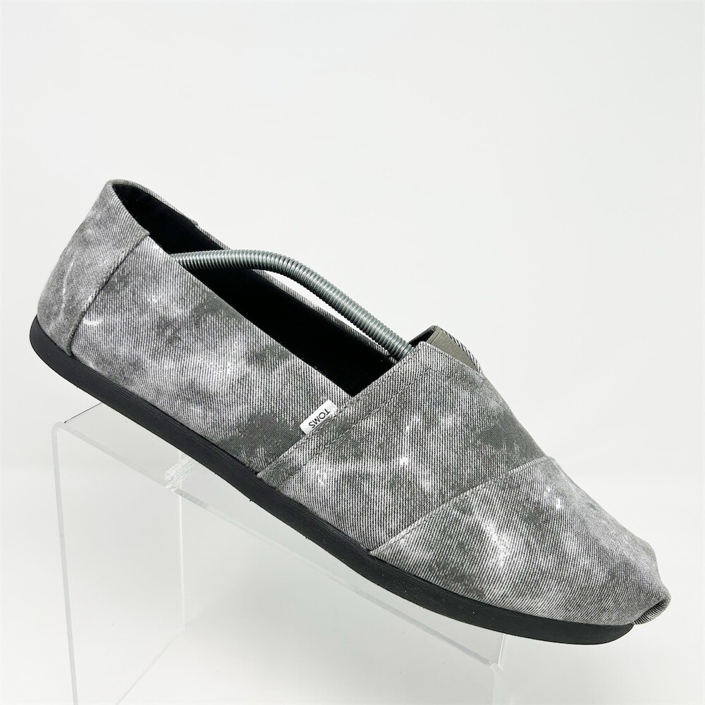 TOMS Alpargata Slip-On Loafers Men's Distressed Washed Gray Black Casual Size 14